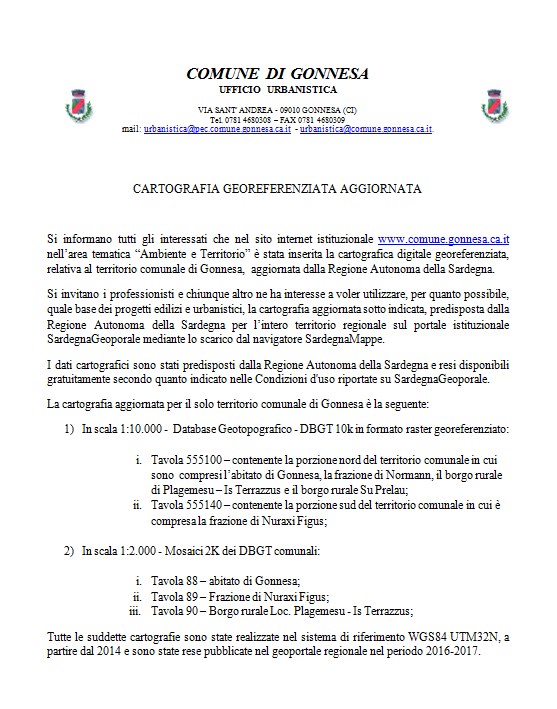 Avviso Pubblico Cartografia Aggiornata